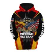 Unique Custom Name Land Of The Free Vietnam Veteran Hoodie TVN091004 - Image 2