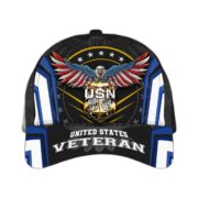 Navy Veteran Classic Cap Multicolored 3D Printed