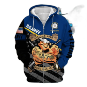 Unique Popeye Navy Zip Hoodie Collection TVN2712905 - Image 4