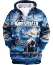 Unique Popeye Navy Zip Hoodie Collection TVN2712905 - Image 2