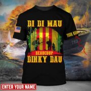 Personalised Multicolor Di Di Mau Dinky Dau Vietnam Veteran T-shirt TVN170103 - Image 2