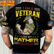 Premium Personalised Multiple US Military Services Veteran T-Shirt PVC030302 - Image 4