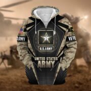Unique Camo Soldiers US Veteran Zip Hoodie NPVC251110 - Image 2