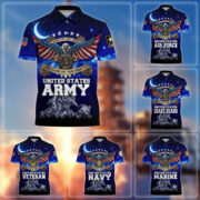 Premium Land Of The Free US Veteran Polo Shirt NPVC200201