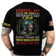 Premium Memorial Day Is For Them Veteran's Day Is For Me US Veteran T-Shirt NPVC060203