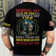 Premium Memorial Day Is For Them Veteran's Day Is For Me US Veteran T-Shirt NPVC060203