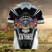 Premium Land Of The Free US Veteran Polo Shirt NPVC080301 - Image 11