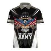 Premium Land Of The Free US Veteran Polo Shirt NPVC080301 - Image 3