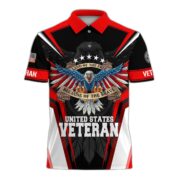 Premium Land Of The Free US Veteran Polo Shirt NPVC080301 - Image 2