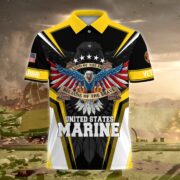 Premium Land Of The Free US Veteran Polo Shirt NPVC080301 - Image 9