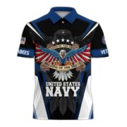 Premium Land Of The Free US Veteran Polo Shirt NPVC080301 - Image 7