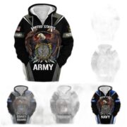 Premium Honoring All Who Served US Veteran Zip Hoodie NPVC200901