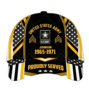 Premium Custom Name, Rank And Years of Service US Veterans Cap APVC160802 - Image 2