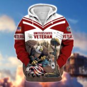 Premium Proudly Served US Veteran Zip Hoodie APVC220901 - Image 2