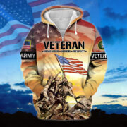 Premium US Veteran Remember - Honor - Respect Zip Hoodie APVC290903 - Image 3