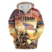 Premium US Veteran Remember - Honor - Respect Zip Hoodie APVC290903 - Image 5
