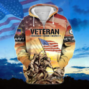 Premium US Veteran Remember - Honor - Respect Zip Hoodie APVC290903 - Image 4