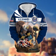 Premium Proudly Served US Veteran Zip Hoodie APVC021001 - Image 6
