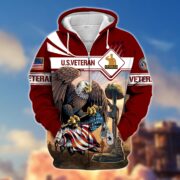 Premium Proudly Served US Veteran Zip Hoodie APVC021001 - Image 2