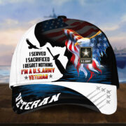 Premium I Served I Sacrificed I Regret Nothing I Am A US Veteran Cap APVC280302 - Image 3