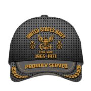 US Navy Veterans Personalized Baseball Cap, Gift For Veterans Day, Father's Day, Memorial Day VPVC000202