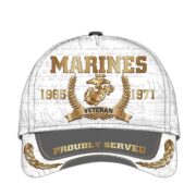US Marines Cap, Custom Name, Rank, Years Of Service Gift For Veterans Day, Father's Day, Memorial Day VPVC000503