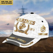 US Marines Cap, Custom Name, Rank, Years Of Service Gift For Veterans Day, Father's Day, Memorial Day VPVC000503 - Image 3