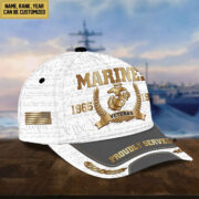 US Marines Cap, Custom Name, Rank, Years Of Service Gift For Veterans Day, Father's Day, Memorial Day VPVC000503 - Image 2