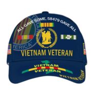 Vietnam Veteran Hat, Personalized Cap Gift For Gift For Veterans Day, Father's Day, Memorial Day VPVC0011 - Image 5