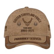 USAF Veteran Cap, Custom Name, Rank, Years Of Service Gift For Veterans Day, Father's Day, Memorial Day VPVC000704