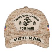 Personalized US Marines Veteran Hat - Custom Military Rank Name And Cap Printing VPVC001303