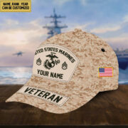 Personalized US Marines Veteran Hat - Custom Military Rank Name And Cap Printing VPVC001303 - Image 3