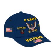 Customized US Navy Veteran Hat Printed Classic Cap Personalized With Name, Rank, Years Of Service Military Style Baseball cap Caps VPVC001502 - Image 2