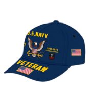 Customized US Navy Veteran Hat Printed Classic Cap Personalized With Name, Rank, Years Of Service Military Style Baseball cap Caps VPVC001502 - Image 3