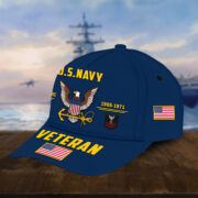 Customized US Navy Veteran Hat Printed Classic Cap Personalized With Name, Rank, Years Of Service Military Style Baseball cap Caps VPVC001502 - Image 3