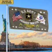 US Army Personalized American Flag, Gift For Him Military, Army Veteran Grommet Flag VPVC101801 - Image 4