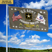 US Army Personalized American Flag, Gift For Him Military, Army Veteran Grommet Flag VPVC101801 - Image 5