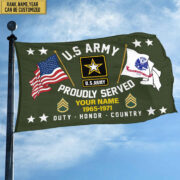 US Army Personalized American Flag, Gift For Him Military, Army Veteran Grommet Flag VPVC101801 - Image 2