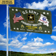 US Army Personalized American Flag, Gift For Him Military, Army Veteran Grommet Flag VPVC101801 - Image 3
