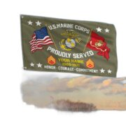 USMC Personalized American Flag, Gift For Him Military, Marine Veteran Grommet Flag VPVC101803 - Image 4