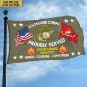 USMC Personalized American Flag, Gift For Him Military, Marine Veteran Grommet Flag VPVC101803 - Image 6