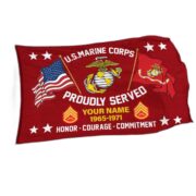 USMC Personalized American Flag, Gift For Him Military, Marine Veteran Grommet Flag VPVC101803 - Image 3