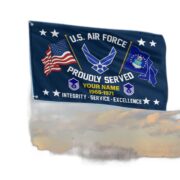 USAF Personalized American Flag, Gift For Him Military, Air Force Veteran Grommet Flag VPVC101804 - Image 4