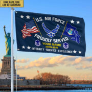 USAF Personalized American Flag, Gift For Him Military, Air Force Veteran Grommet Flag VPVC101804 - Image 4