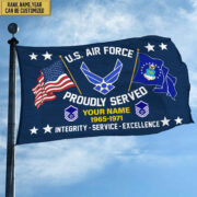 USAF Personalized American Flag, Gift For Him Military, Air Force Veteran Grommet Flag VPVC101804 - Image 6