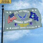 USAF Personalized American Flag, Gift For Him Military, Air Force Veteran Grommet Flag VPVC101804 - Image 3
