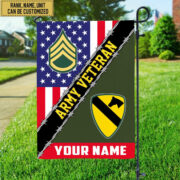 Premium Custom Name, Rank, Unit US Army American Flag, Gift For Army Veteran Garden Flag - House Flag VPVC104001 - Image 2