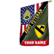 Premium Custom Name, Rank, Unit US Army American Flag, Gift For Army Veteran Garden Flag - House Flag VPVC104001