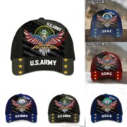 Multiple Color American Veteran Personalized Name Cap PVC091002