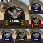 Multiple Color American Veteran Personalized Name Cap PVC091002